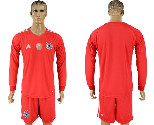 Germany Blank Red Goalkeeper Long Sleeves Soccer Country Jersey